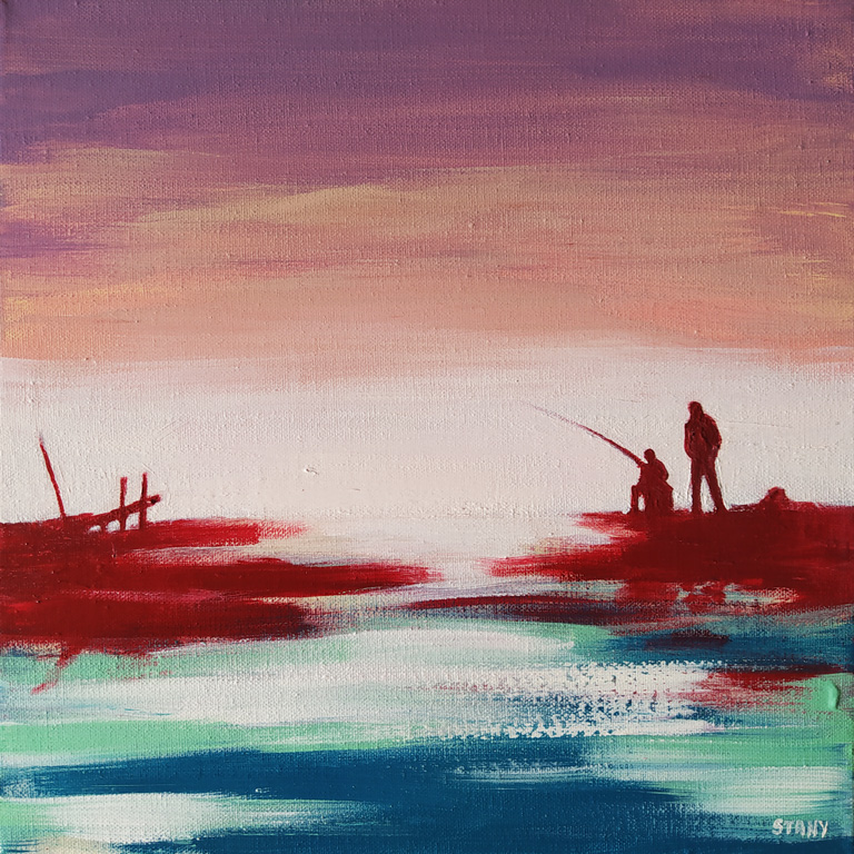 Deux Pêcheurs (n°8) (30 x 30 cm) - 04/2024 Deux Pêcheurs (n°8) (30 x 30 cm) - 04/2024